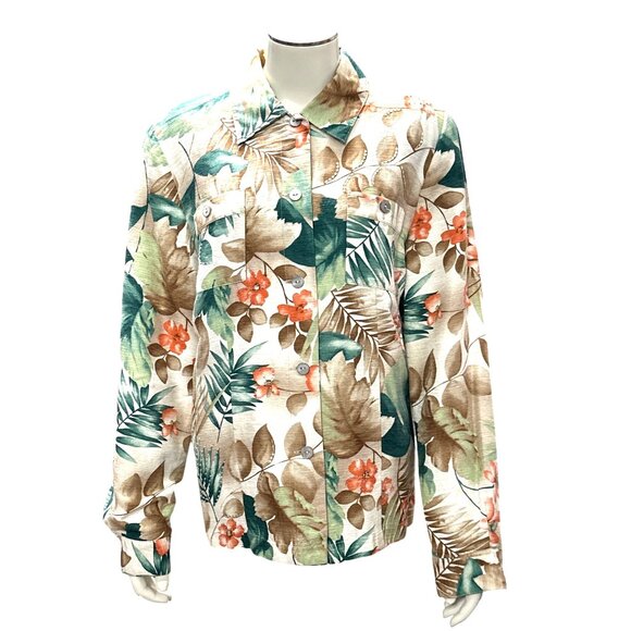 Alfred Dunner Size 12 Yellow Silk Blend Jacket Floral Trim Textured Lining - Picture 2 of 15